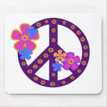 Flowers Peace Symbol Mouse Pads