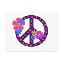 Flowers Peace Symbol Postcard