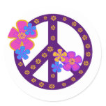 Flowers Peace Symbol stickers