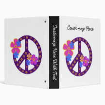 Flowers Peace Symbol T-shirts and Gifts 3 Ring Binder