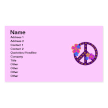 Flowers Peace Symbol T-shirts and Gifts Business Cards