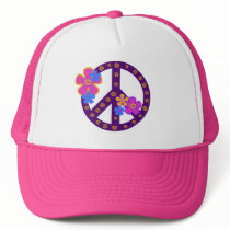 Flowers Peace Symbol T-shirts and Gifts Mesh Hats