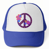Flowers Peace Symbol T-shirts and Gifts Trucker Hat