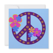 Flowers Peace Symbol T-shirts and Gifts Personalized Invite