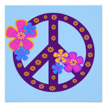 Flowers Peace Symbol T-shirts and Gifts Personalized Invite