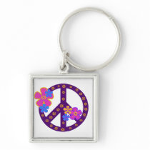 Flowers Peace Symbol T-shirts and Gifts Keychains