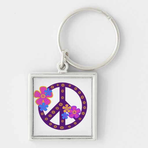 Flowers Peace Symbol T-shirts and Gifts Keychains