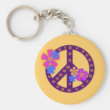 Flowers Peace Symbol T-shirts and Gifts Keychains