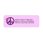 Flowers Peace Symbol T-shirts and Gifts Custom Return Address Labels