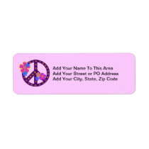 Flowers Peace Symbol T-shirts and Gifts Custom Return Address Labels