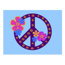Flowers Peace Symbol T-shirts and Gifts Postcard