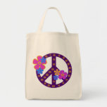 Flowers Peace Symbol T-shirts and Gifts Tote Bag