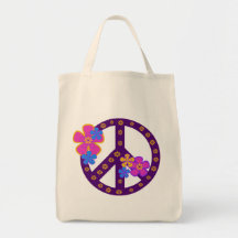 Flowers Peace Symbol T-shirts and Gifts Tote Bag