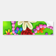 Flowers & Pearls Bumper Stickers