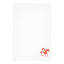 Flowers Salmon Tinted Text Ground Orchid Stationery Design