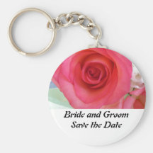 Flowers Save the Date Key Chain