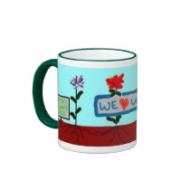 Flowers Say "We Love Worms!" Mug