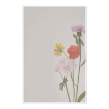flowers stationery papier à lettre personnalisé