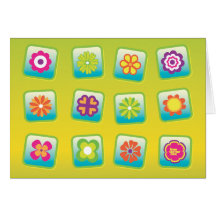 Flowers-Vectors COLOURFUL CARTOON PATTERNS Cards