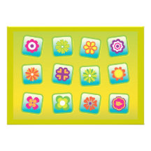 Flowers-Vectors COLOURFUL CARTOON PATTERNS Custom Invites