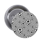 Flowers with hearts and circles pinback button
