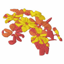 flowers yellow embroidered polo shirts
