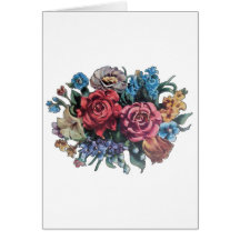 Flowery Image from vintage TV tray Greeting Card