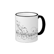 Flowery Music Coffee Mugs