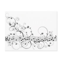 Flowery Music Postcards
