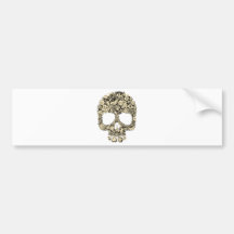 Flowery Ornate Skull Bumper Stickers