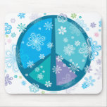 Flowery Peace Sign mouse pad