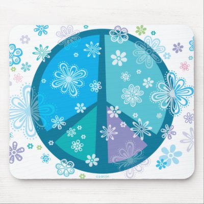 Flowery Peace Sign mouse pad by SBeise