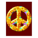 Flowery Peace Sign Post Cards