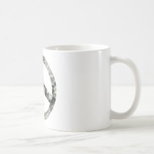 flowery peace symbol coffee mug
