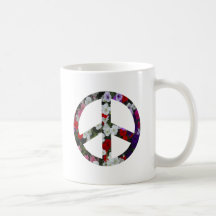 flowery peace symbol mug