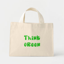 Flowery "Think Green" Bag