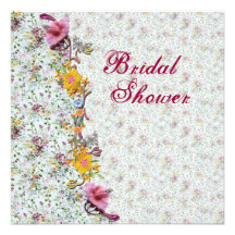 Flowery Wedding Bridal Shower Invitation