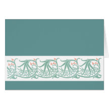 Flowing Aqua Border Greeting Card
