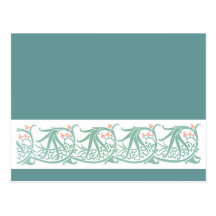 Flowing Aqua Border Postcards
