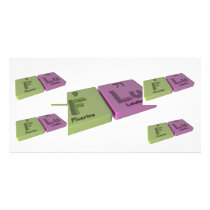 Flu as F Fluorine and Lu Lutetium Personalized Photo Card