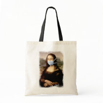 Flu Season Mona Lisa with Mask Canvas Bag