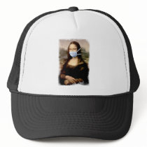 Flu Season Mona Lisa with Mask Hats