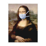 Flu Season Mona Lisa with Mask Post Card