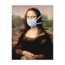 Flu Season Mona Lisa with Mask Post Card