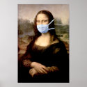 Flu Season Mona Lisa with Mask posters