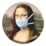 Flu Season Mona Lisa with Mask Stickers