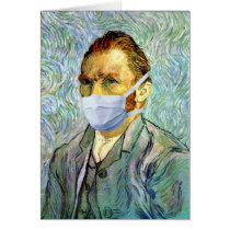 Flu Season Van Gogh With Mask Cards