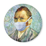 Flu Season Van Gogh With Mask Refrigerator Magnet