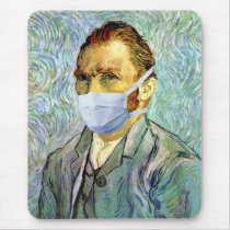 Flu Season Van Gogh With Mask Mousepad