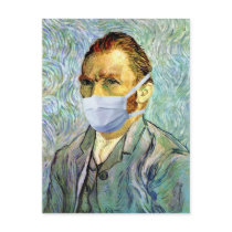 Flu Season Van Gogh With Mask Post Cards